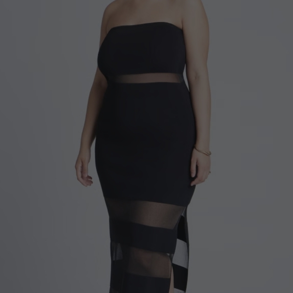 Eloquii Black Strapless Bodycon Dress for Cocktail